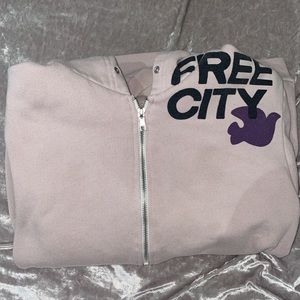 Freecity | Pink Zip Up Hoodie